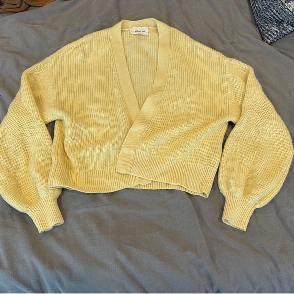 Wilfred Sweaters - Wilfred Yellow Cropped Cardigan Sweater